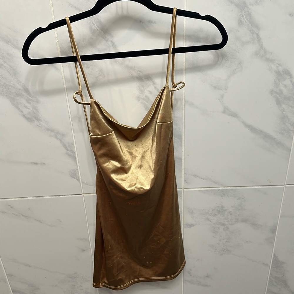 Backless short satin dress
